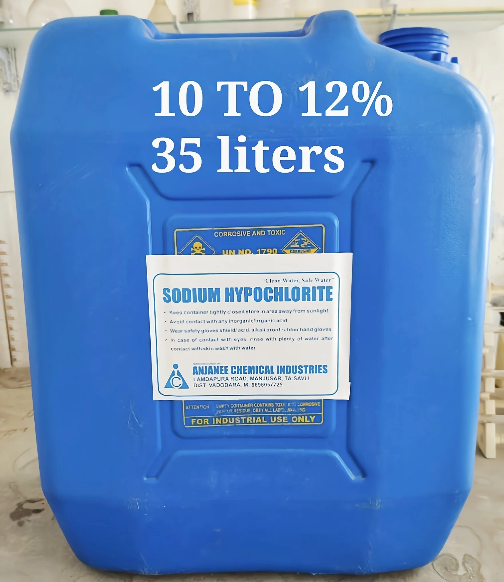 Sodium Hypochlorite - 10 TO 12 - 35liter